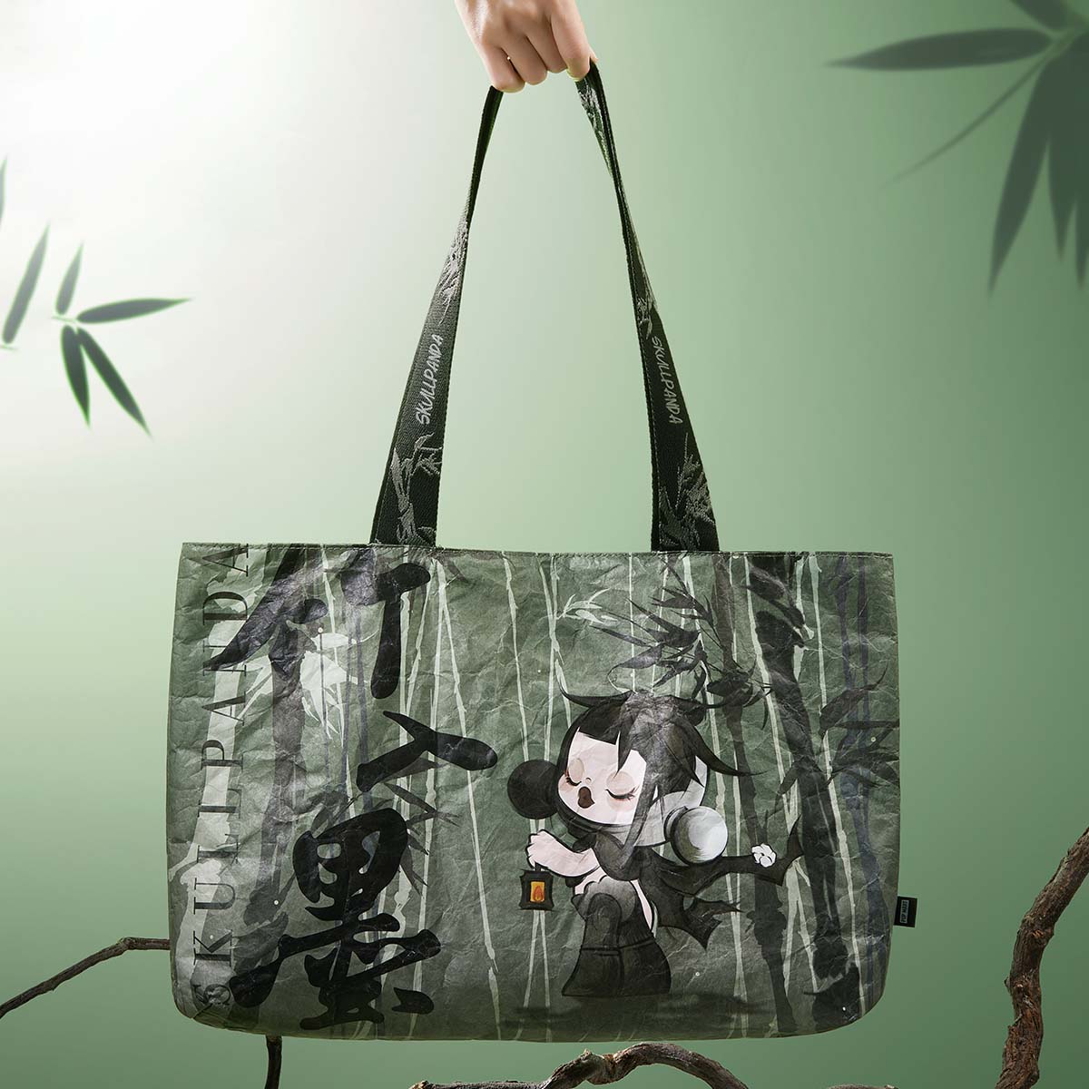 SKULLPANDA The Ink Plum Blossom Series Tote Bag